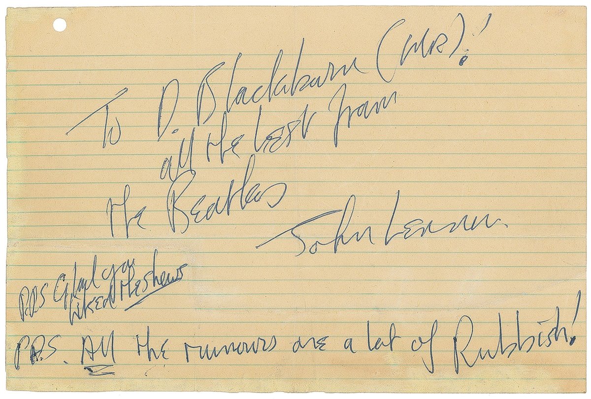 Pismo Johna Lennona za D. Blackburna