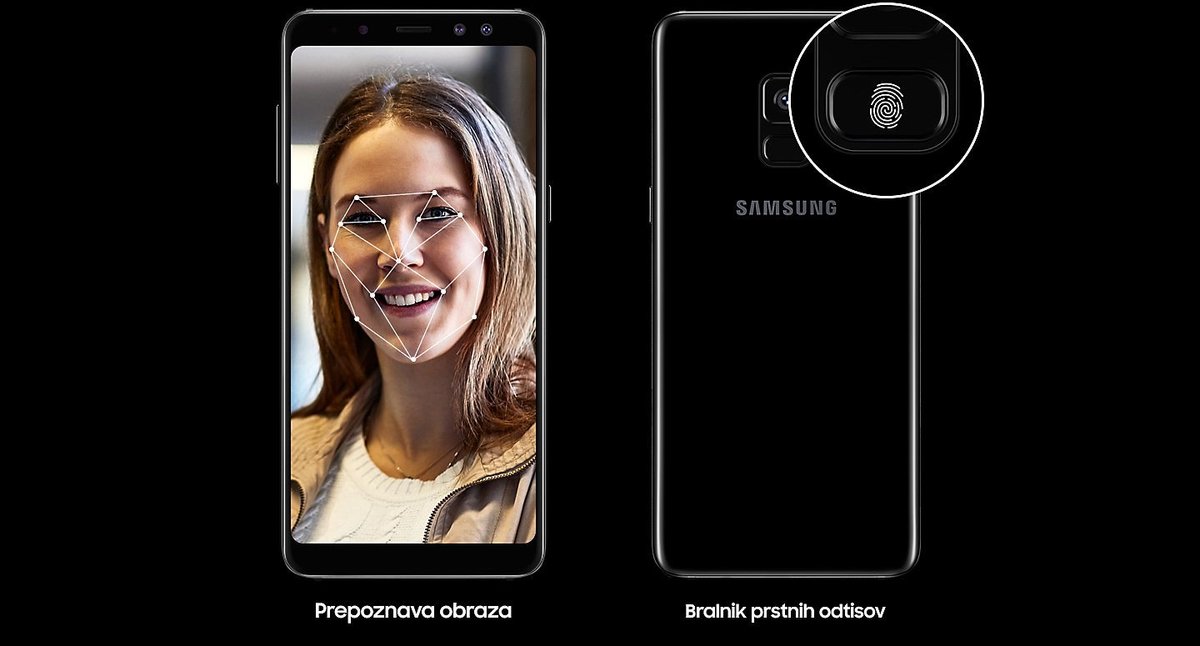Položaj senzorja za prstni odtis na Samsungu A8