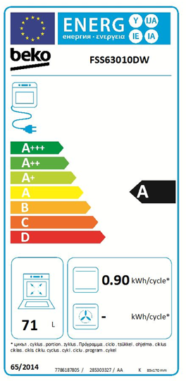 Prostostoječi štedilnik Beko FSS63010DW