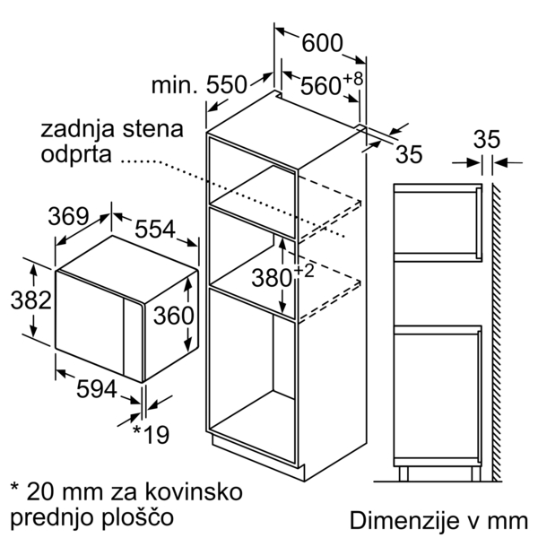 Vgradna mikrovalovna pečica Bosch BFL554MB0