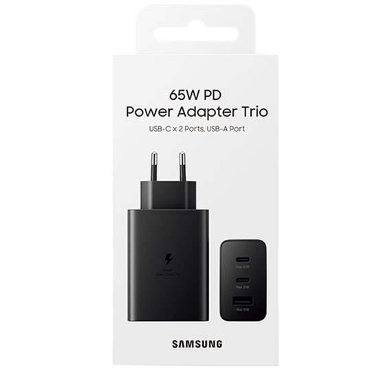 Adapter Samsung hitri trio 2x type-c + 1x usb-a 65w