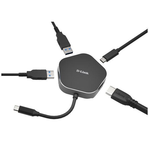 Razdelilnik D-link 4-v-1 USB-C