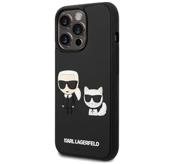 Ovitek Karl Lagerfeld 3D iPhone 14 Pro Black