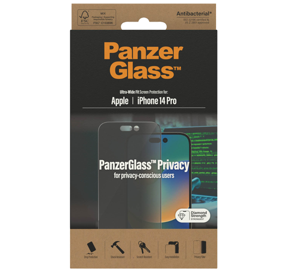 Zaščitna stekla Panzerglass iPhone 14 Pro Uwf Privacy Ab