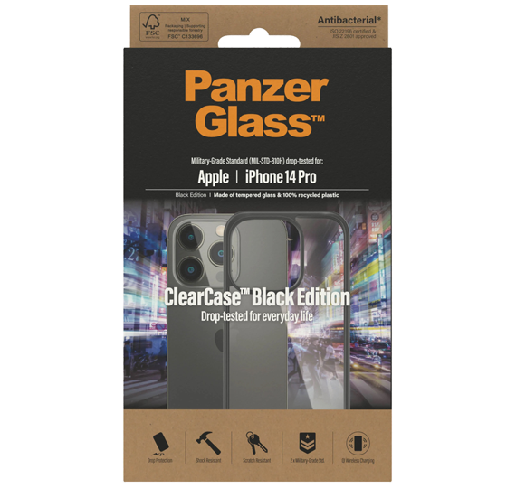 Ovitek Panzerglass Clearcase iPhone 14 Pro Black