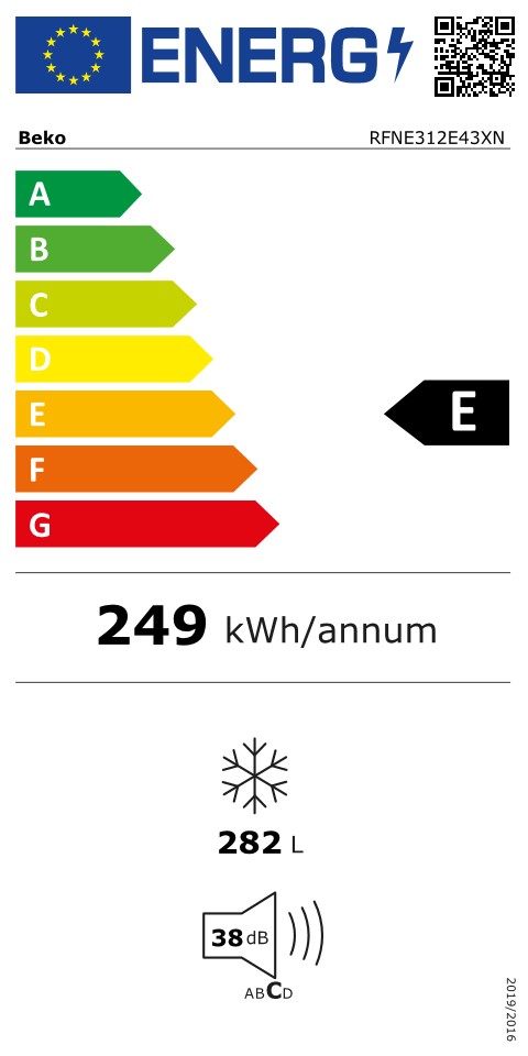 Zamrzovalna omara Beko RFNE312E43XN