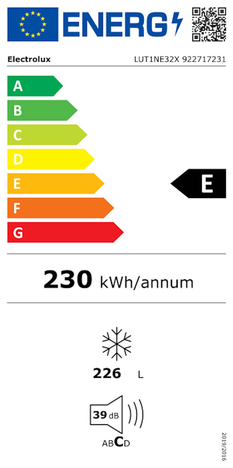 Zamrzovalna omara Electrolux LUT1NE32X