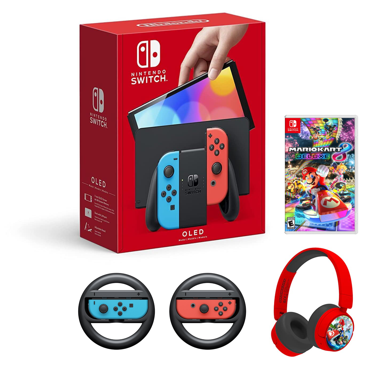 Igralna konzola Nintendo switch Oled Neon blue/Red Joy-Con+ Super Mario dodatki