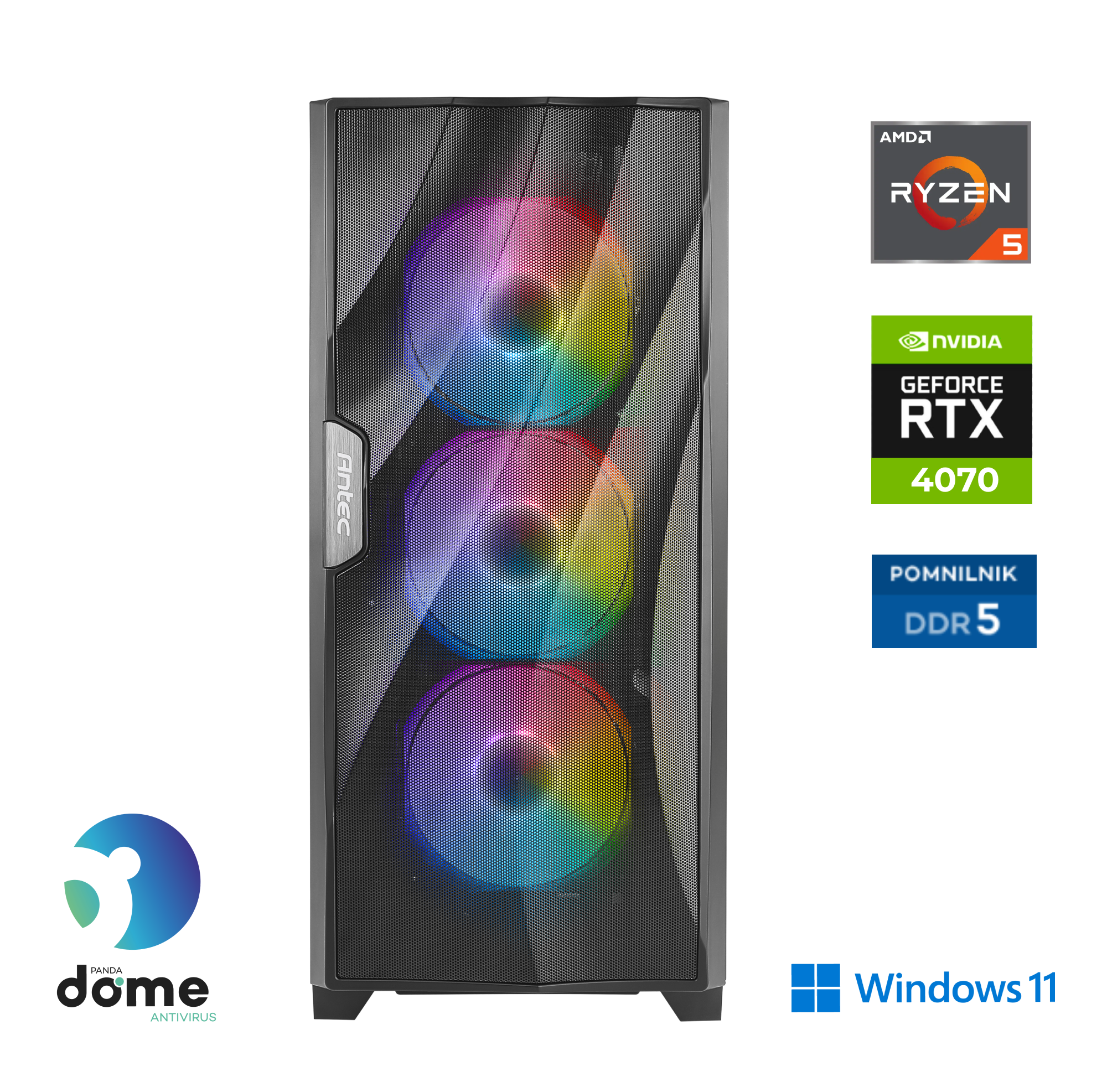 Namizni Računalnik ANNI Gamer Extreme (G8-7393-W) R5 5600X / RTX 4070 / 32 GB / 2 TB / W11H