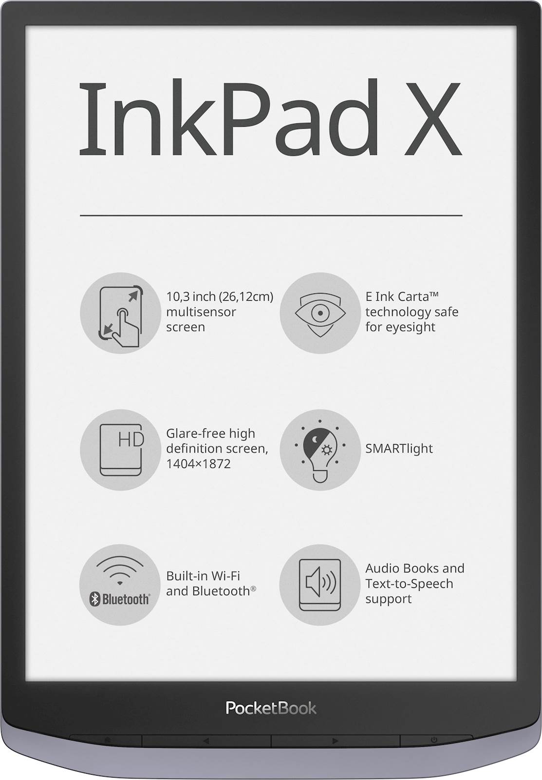 Elektronski bralnik PocketBook InkPad X siv