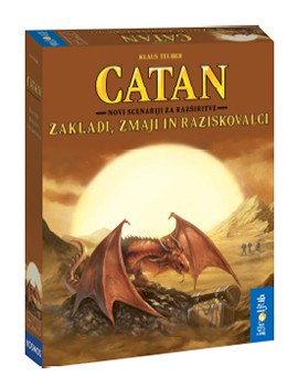 Družabna igra Catan novi scenariji za razširitve Zakladi, zmaji in raziskovalci