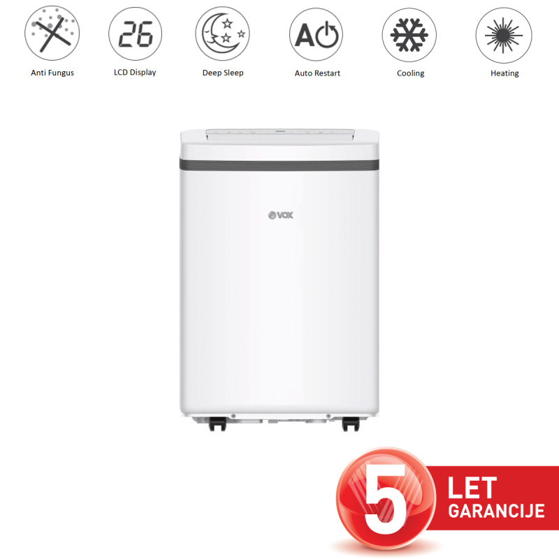 VOX prenosna klima PMF09CH [A/B, 2,6 kw, AutoRe., Cooling/Heating]