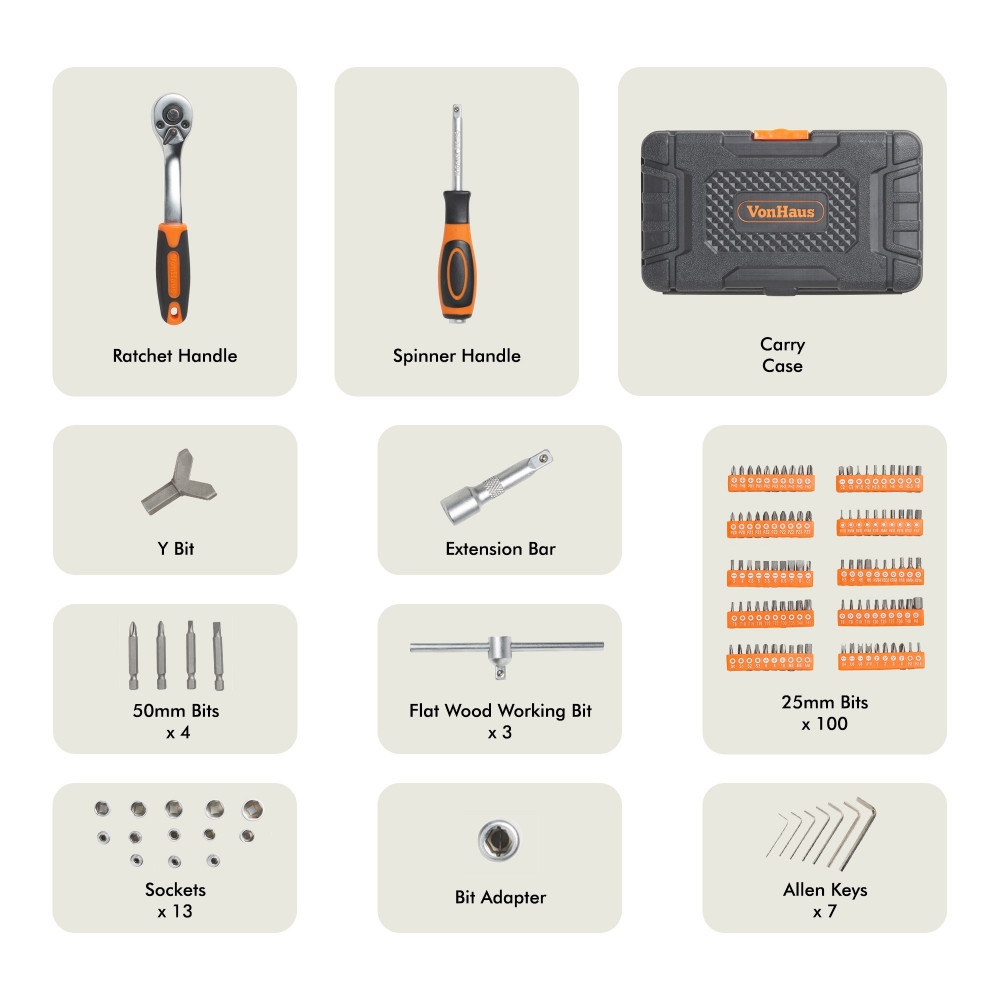 Set natičnih ključev VonHaus 130PC