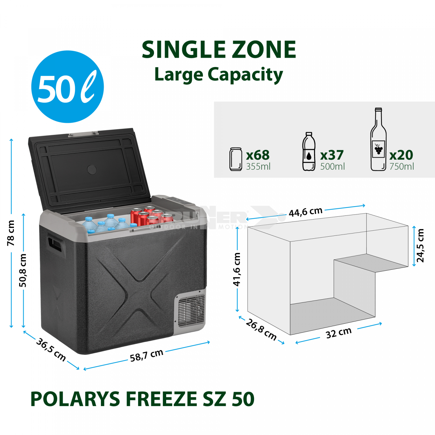 Prenosni hladilnik Brunner Polarys Freeze DZ 54L, 0826054N