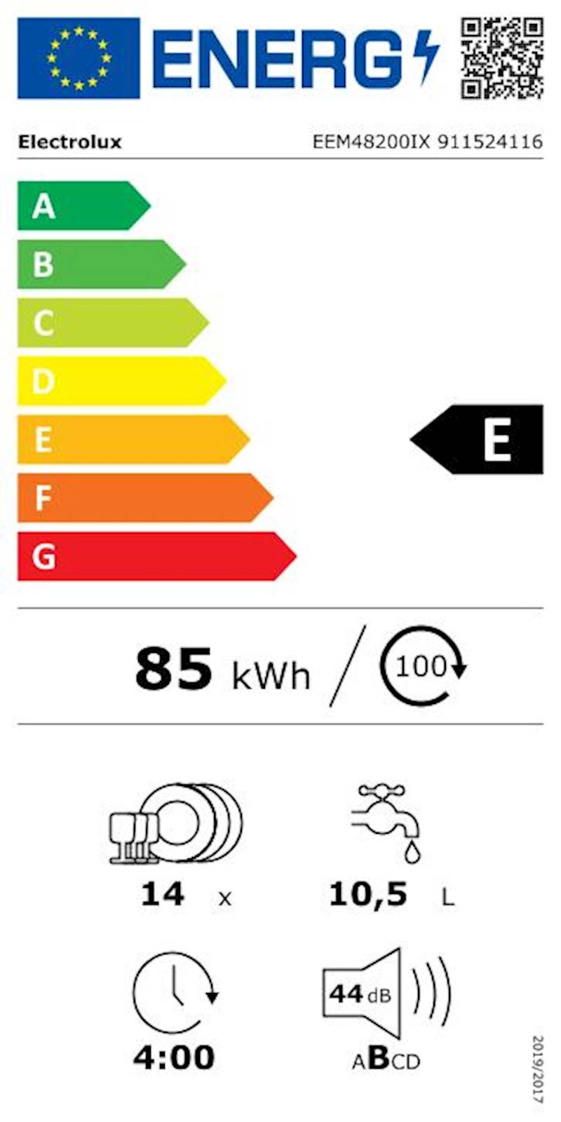 Vgradni pomivalni stroj Electrolux EEM48200IX 60