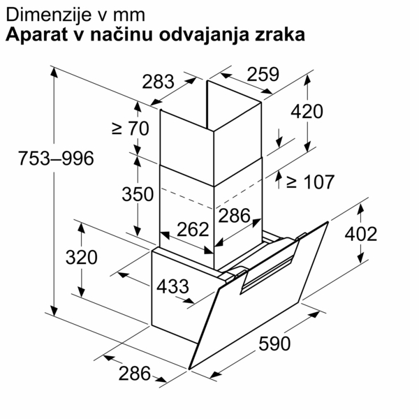 Kuhinjska stenska napa Bosch DWK67FN60