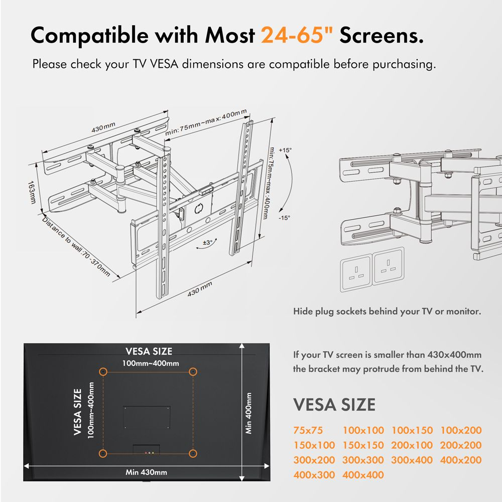 Stenski TV nosilec VonHaus Premium 24-56''