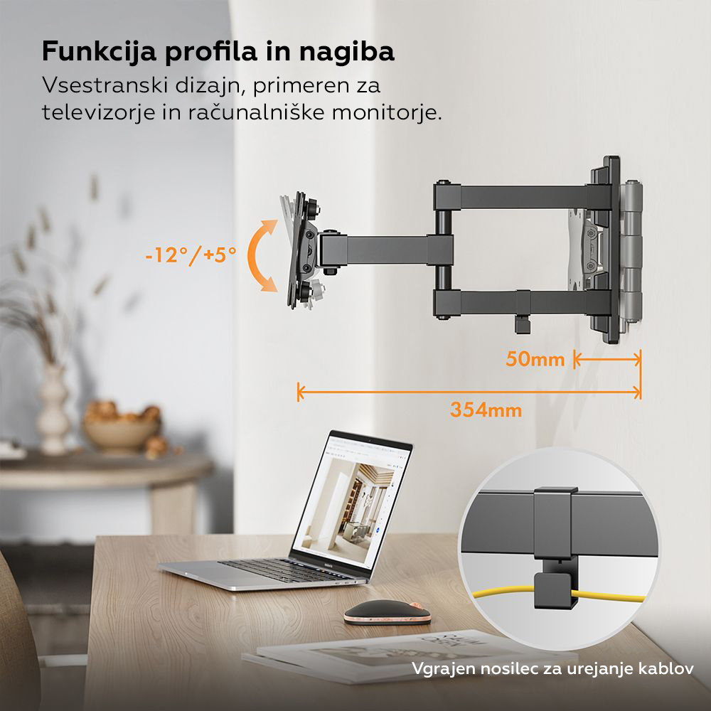 Stenski nosilec VonHaus za TV/monitor 23-27''