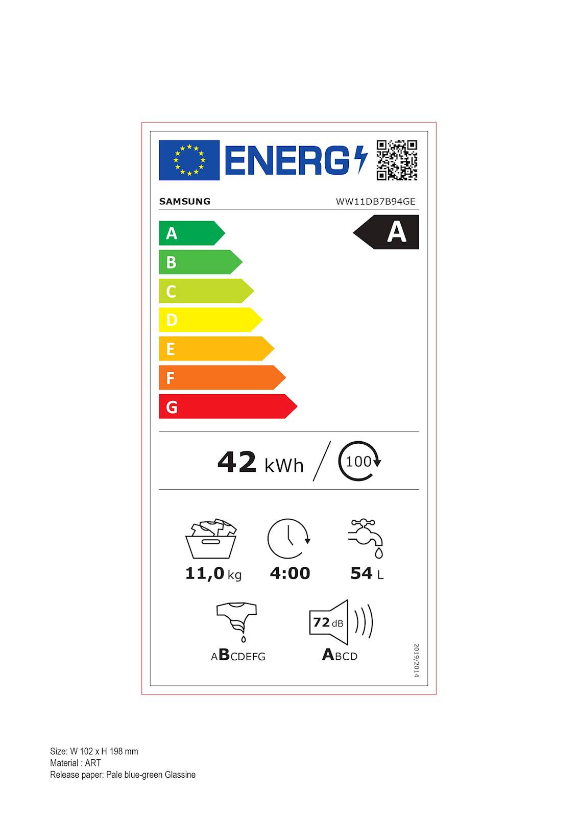 Pralni stroj Samsung WW11DB7B94GEU4 11kg