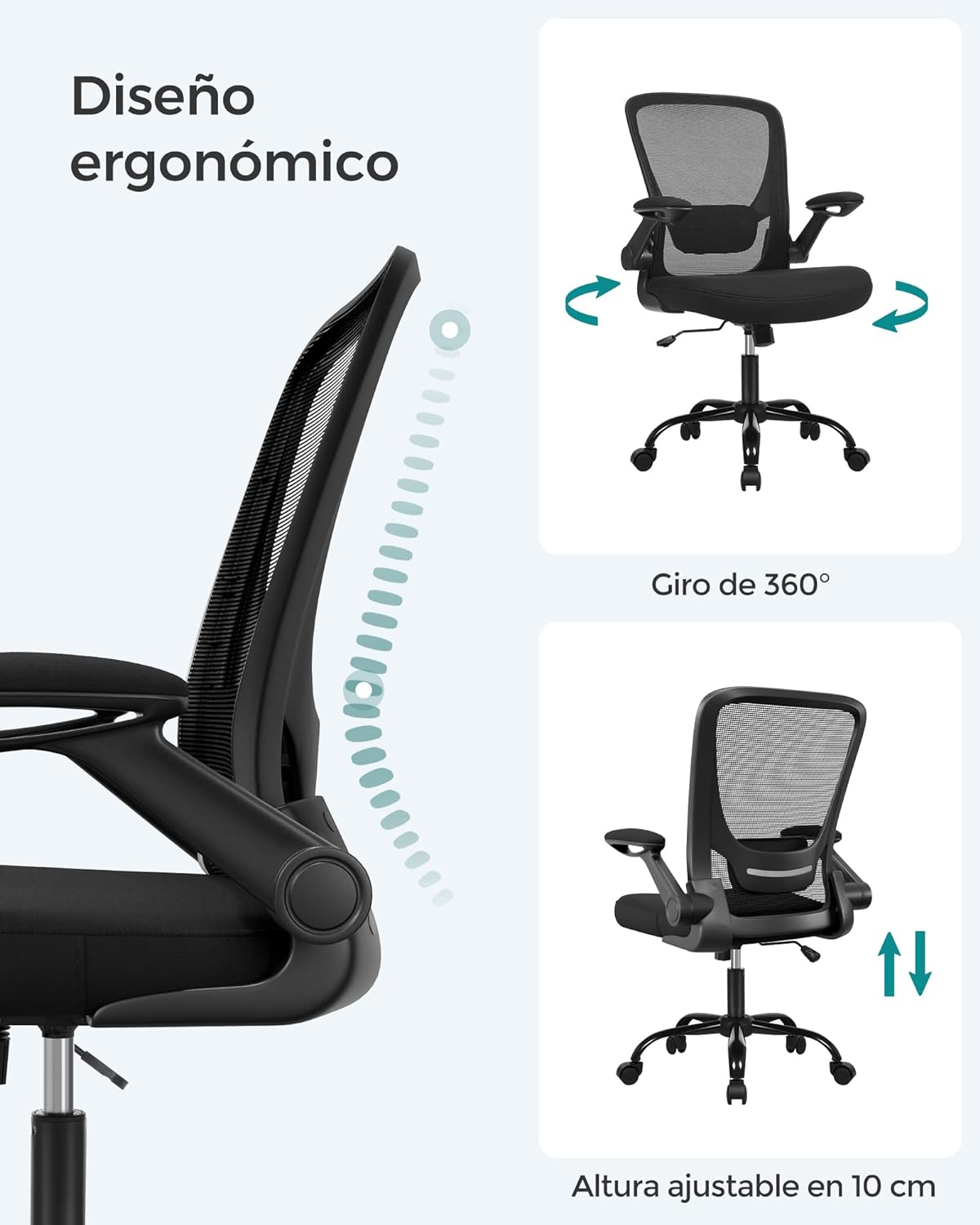 Songmics pisarniški stol OBN37BKV2