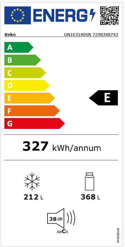 Beko ameriški hladilnik GN163140SN