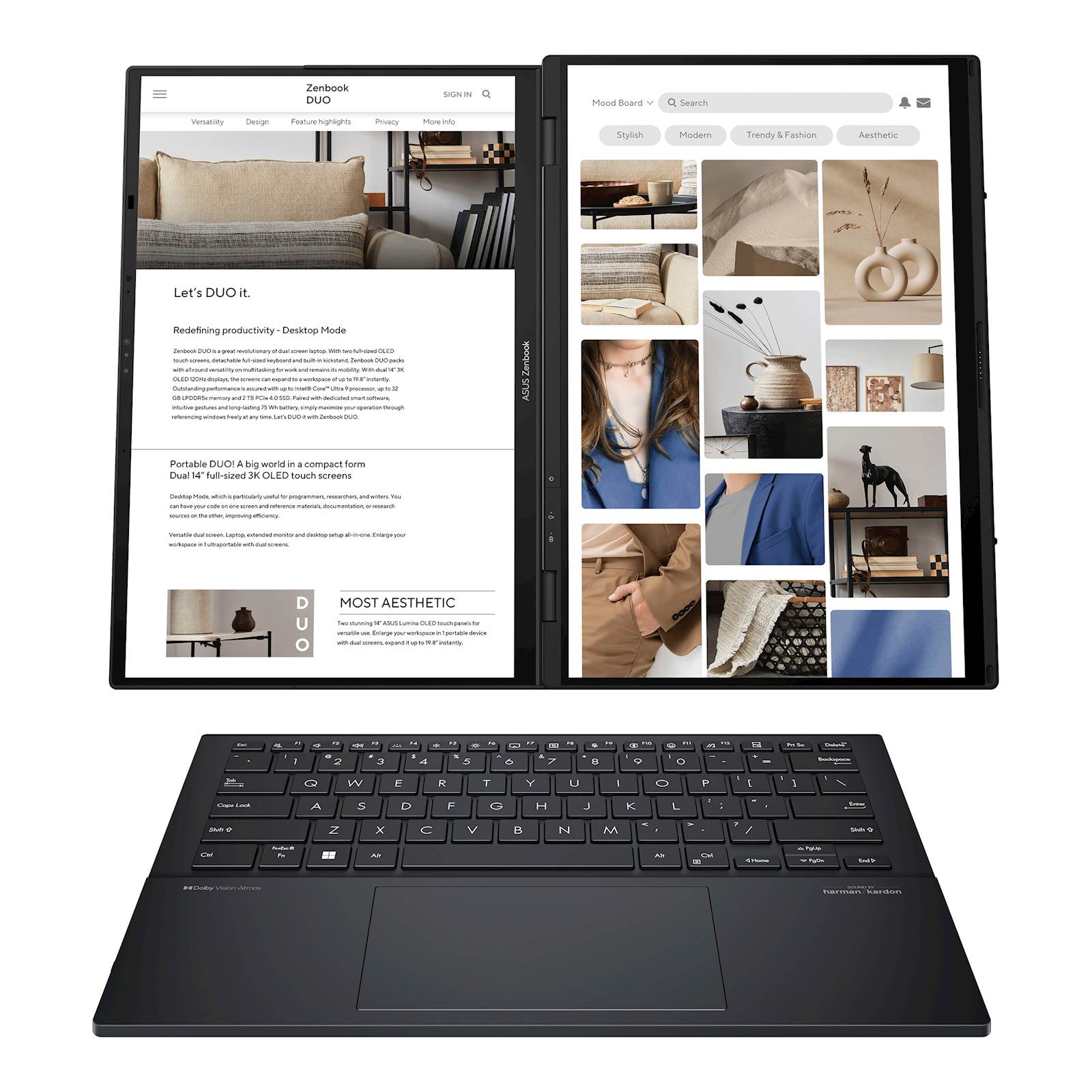 Prenosni računalnik Asus Zenbook Duo 14 OLED UX8406 Intel Core Ultra 7 Intel Arc Graphics 32GB 31.35x1.90x21.79cm