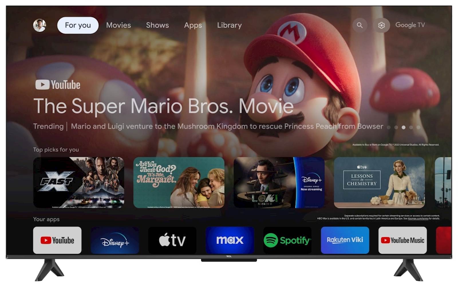 4K TV TCL 55V6B
