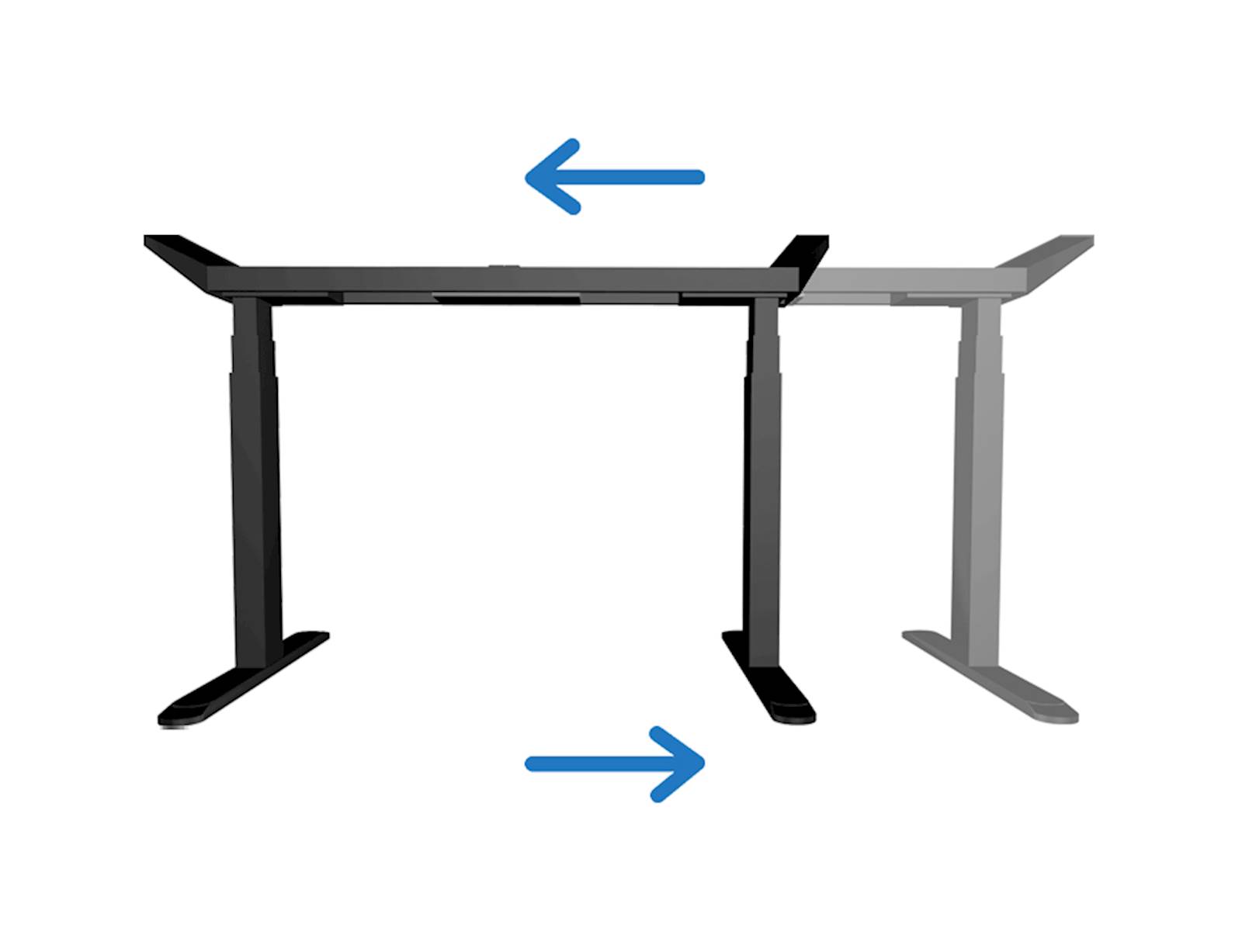 UVI Desk dvižno električno podnožje črno