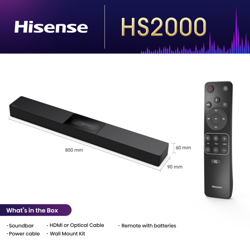 Hišni kino sistem Hisense HS2000 black
