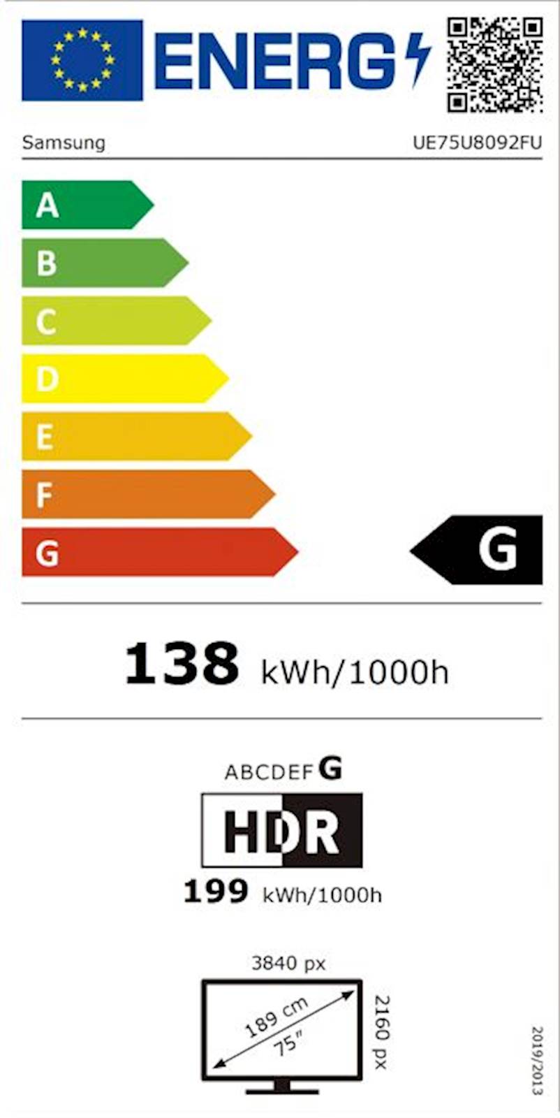 4K TV Samsung UE75U8092FUXXH 75"