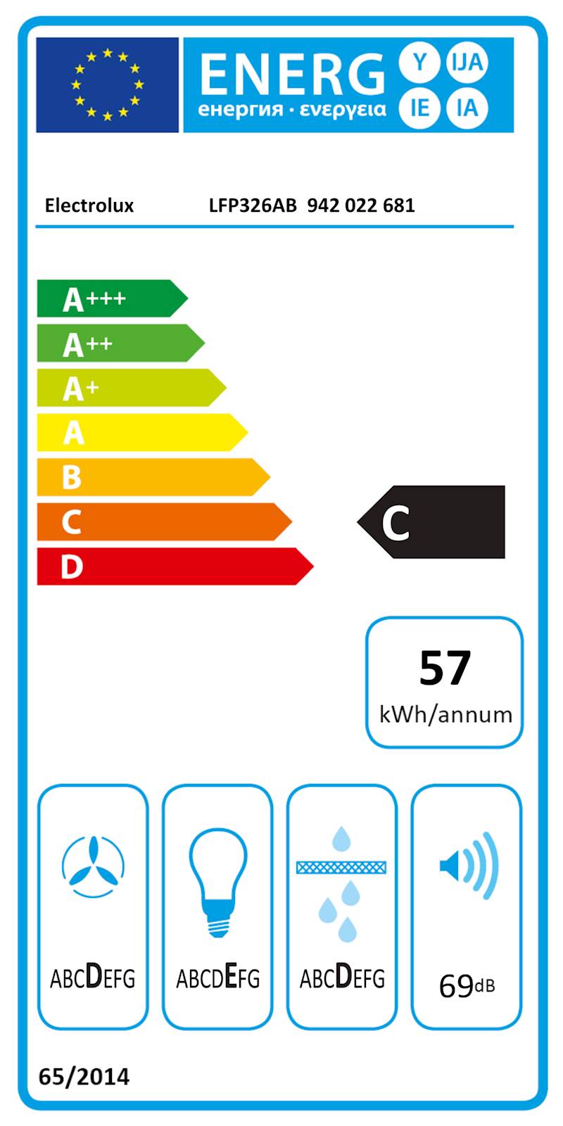 Vgradna izvlečna napa Electrolux LFP326AB