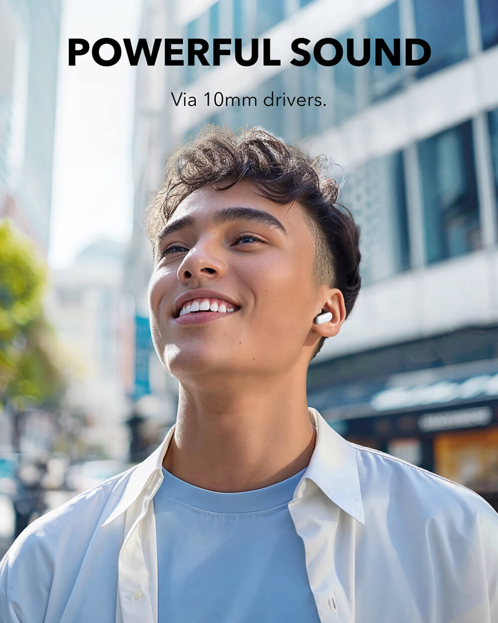 Anker brezžične slušalke Soundcore P30i bele