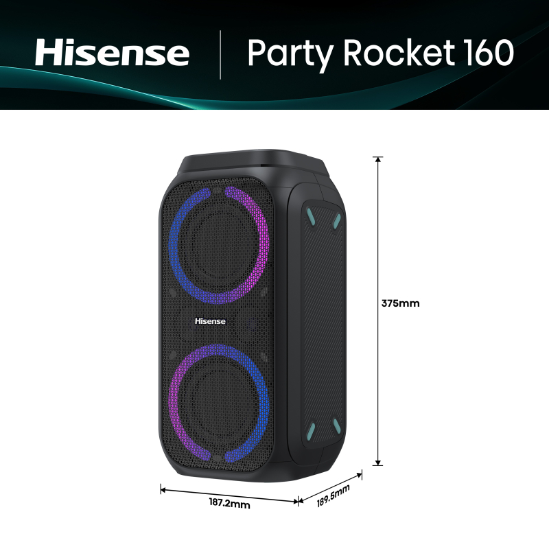 Hisense bluetooth zvočnik Party Rocket 160 črna