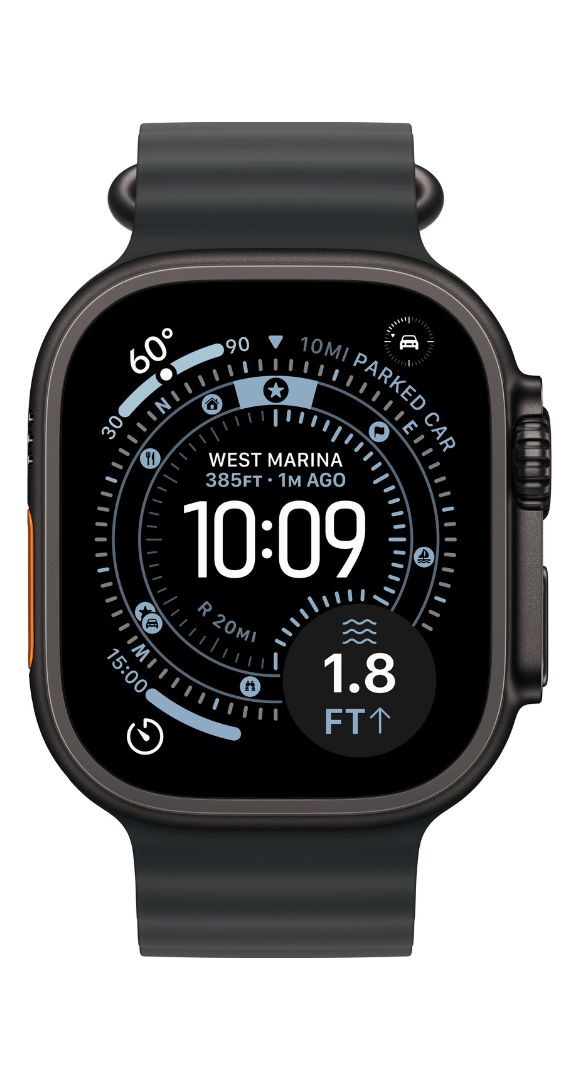 Apple Watch Ultra 3, 49mm, Titan črna, cellular LTE, black ocean pašček