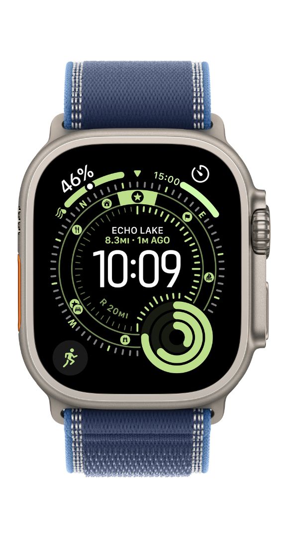 Apple Watch Ultra 3, 49mm, Titan, cellular LTE, blue trail loop pašček - velikost M/L