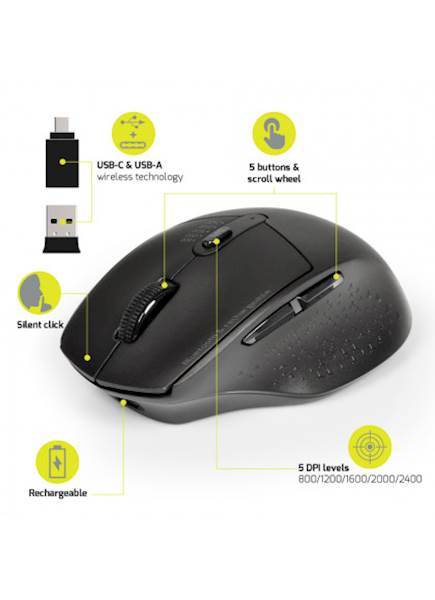 PORT polnilna brezžična miška Bluetooth Combo Pro 900715