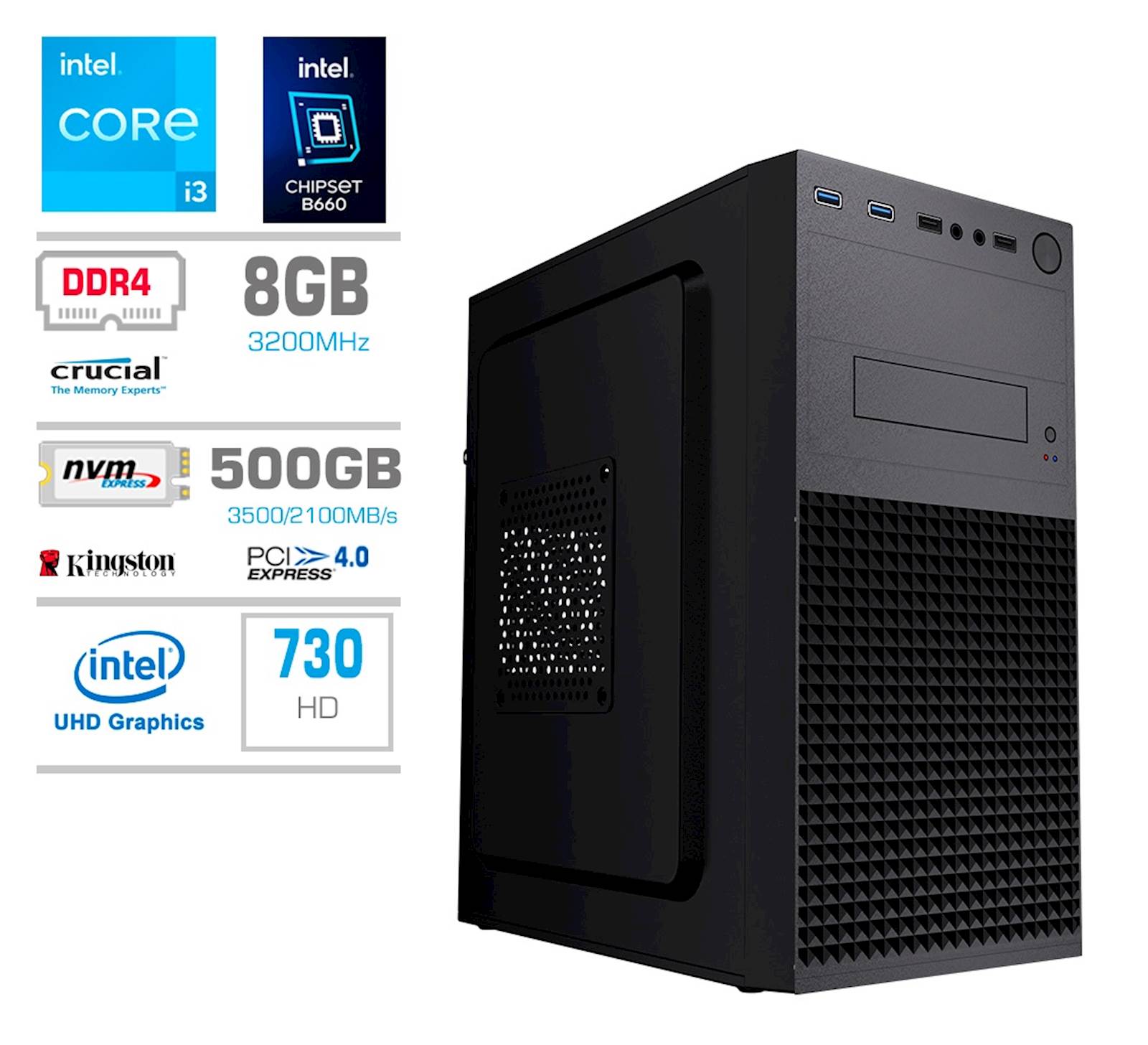PCX računalnik Exam 232 Intel i3 Integrirana HD 730 8GB